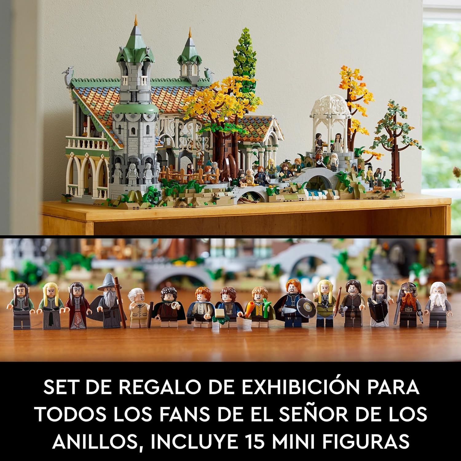 Icons EL SEÑOR DE LOS Anillos: RIVENDEL - Regalo por el Día del Padre - Maqueta para Construir de la Tierra Media - Gran Set con 15 Minifiguras Inc. Frodo, Bilbo, Gandalf y Legolas 10316