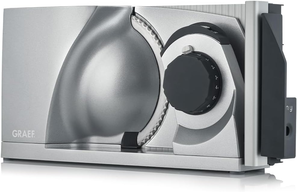 GRAEF MYtiny MT1000 - Cortadora plegable, 170 W, cuchilla Ø170 mm, metálica, corte 0-15 mm, pan, compacta, Made in Germany, plata