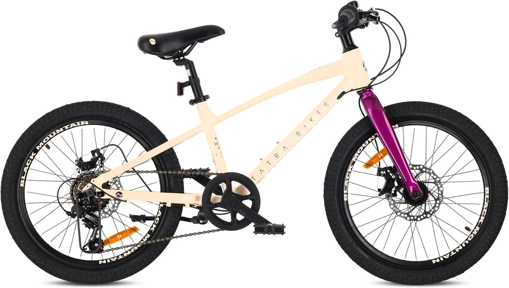 Tatra Bikes Bicicleta Infantil 20 Pulgadas, Bici para niños con Cuadro de Aluminio, 6 Cambios, Frenos de Disco, Timbre, reposapiés, reflectores
