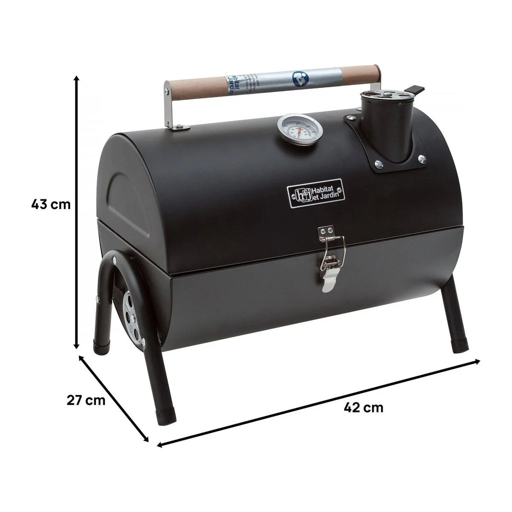 Barbacoa De Carbón Portátil "capitán" - 42 X 27 X 43 Cm - Negro
