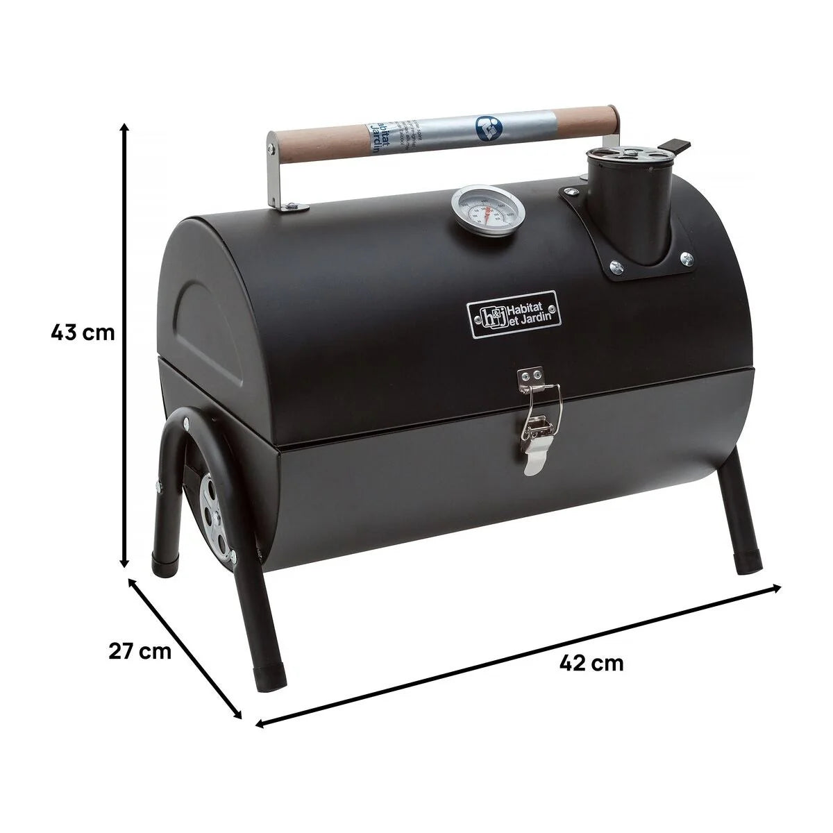 Barbacoa De Carbón Portátil "capitán" - 42 X 27 X 43 Cm - Negro