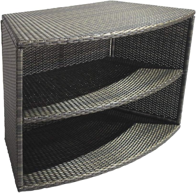 NETSPA Octopus 165 Mueble Semirrígido para SPA - 5 Módulos con Estante Doble, Tapa Bloque Motor, Estribo, Banco y Estante Bajo - PVC y Compuesto de Madera - Negro - SP-MOB165C-M5