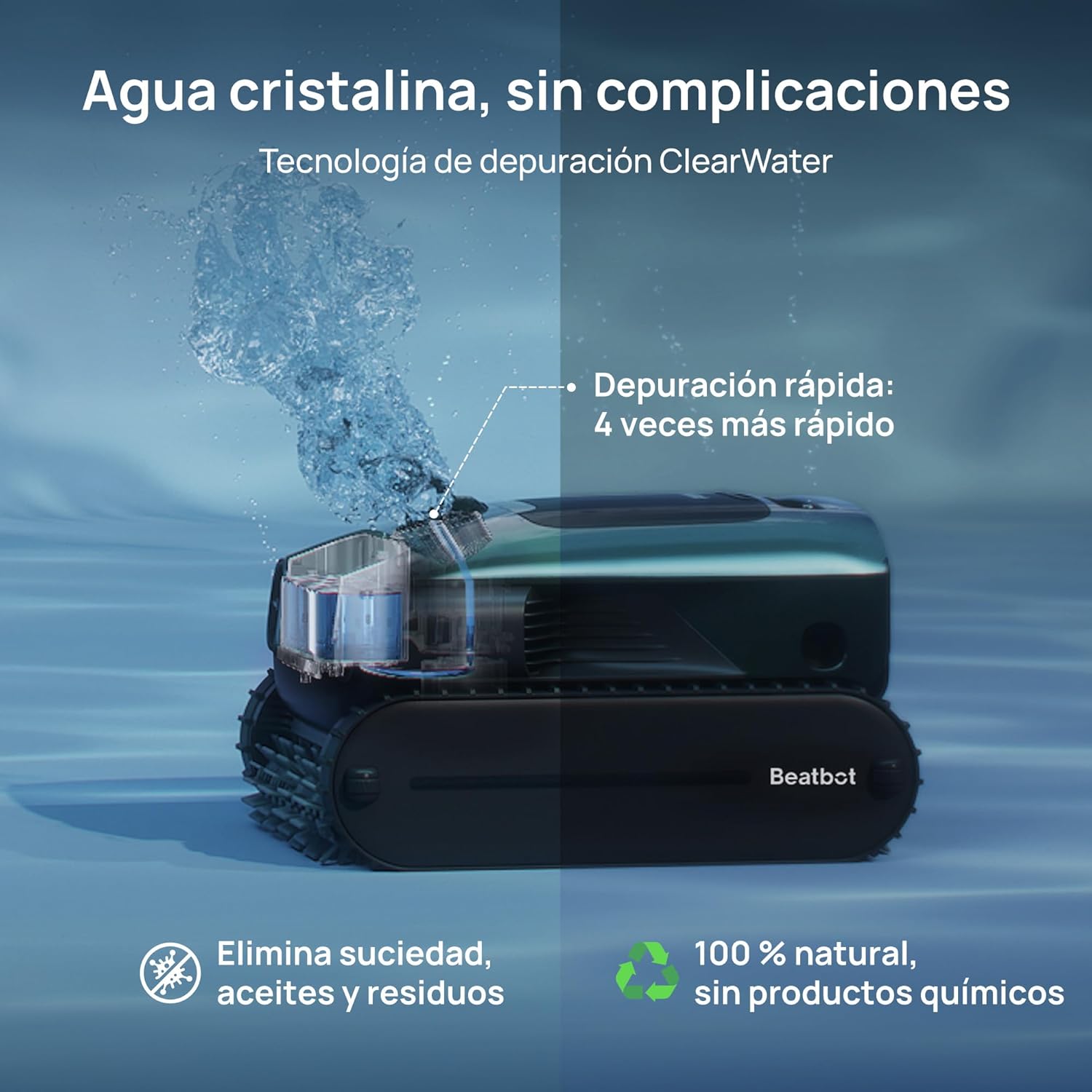 Beatbot AquaSense 2 Pro - Robot Aspirador para Piscina, Limpieza 5 en 2 inigualable, Elimina la Superficie del Agua con navegación remota, estacionamiento de Superficie, aclara el Agua, para Piscinas