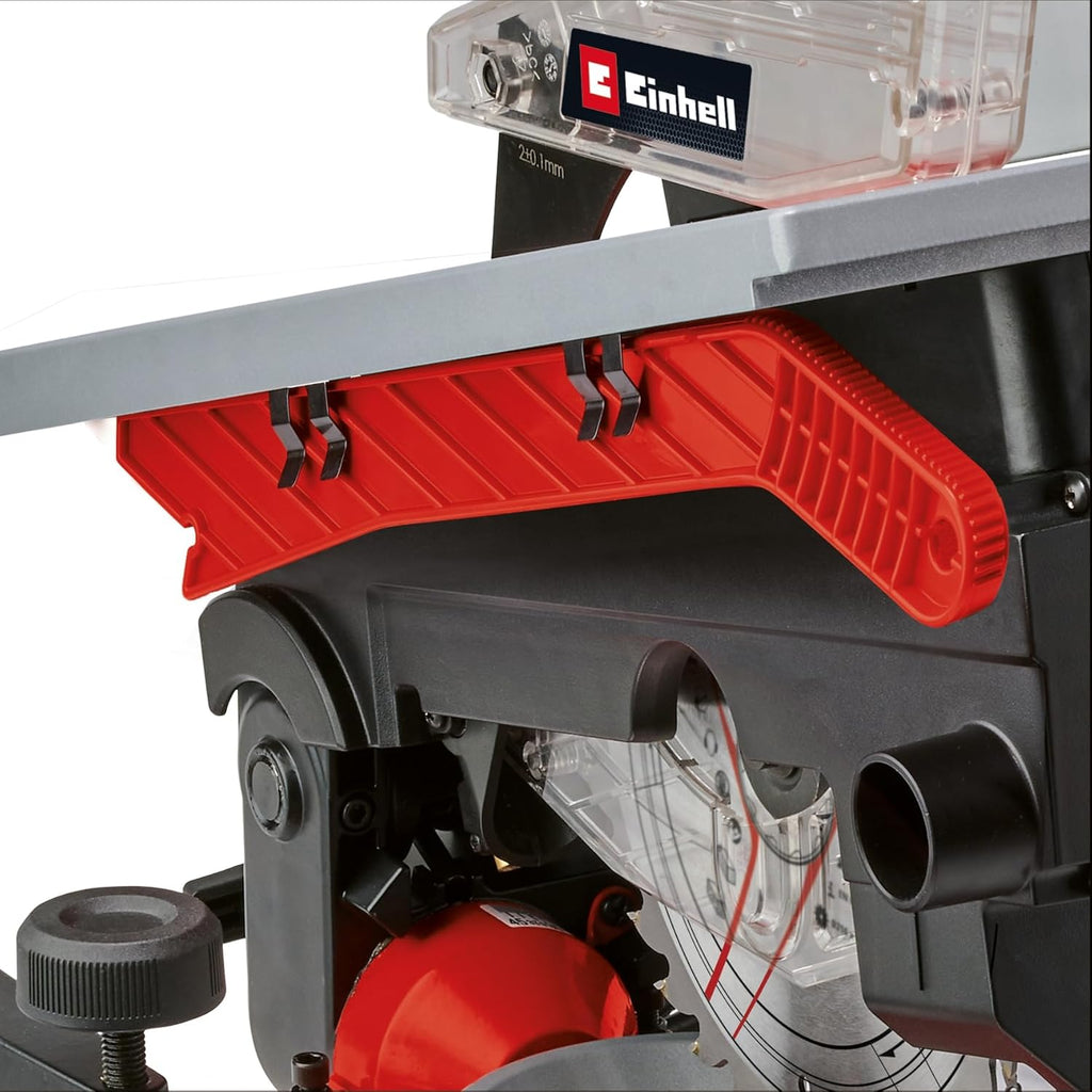 Einhell Sierra ingletadora y tronzadora y mesa TE-MS 216 T (1500W, hoja de sierra de Ø216mm, ancho de corte 120mm, profundidad 55mm, incl. láser de línea de corte, func. de sierra circular de mesa)