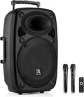 Vonyx Verve46 Powerful Bluetooth Speaker 1000 W, Portable Powered Speaker with Karaoke Microphone, Bluetooth Speaker USB, SD, MP3, AUX, 2 UHF Microphones, Remote Control, Subwoofer 15 Inches, Black