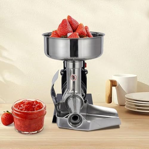 Máquina eléctrica de colador de tomates – Prensa de alimentos de acero inoxidable para salsas caseras de tomates, fresas y arándanos