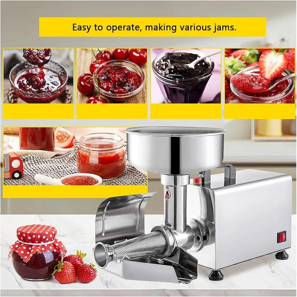 Prensa eléctrica de tomates y colador, procesador de alimentos comercial de acero inoxidable para salsa y jugo, 220 V