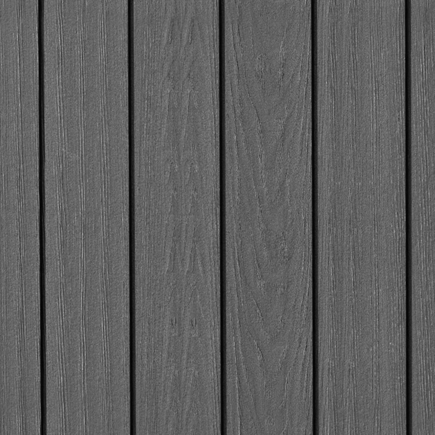 KETER Darwin 4x4 Caseta de jardín, 125.8 x 117 x 205 cm y 1.4 m2, Suelo, Sistema de ventilación, Puerta y Ventana, Resistente al Agua, Color Gris