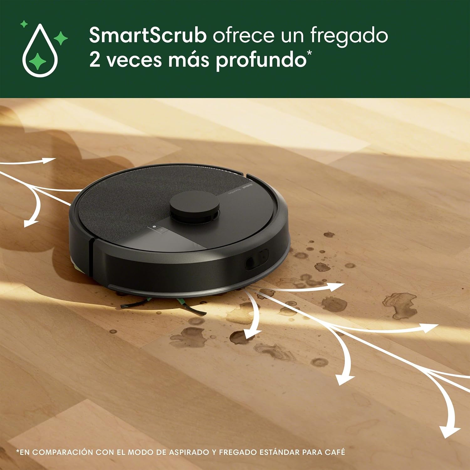 iRobot Roomba 105 Combo y Base AutoEmpty con autovaciado de 75 días, Aspirador y friegasuelos, Clearview LiDAR, 7000Pa,120 mins, SmartScrub, Evita obstáculos,Recarga y reanuda,App, 3 Modos Limpieza_N