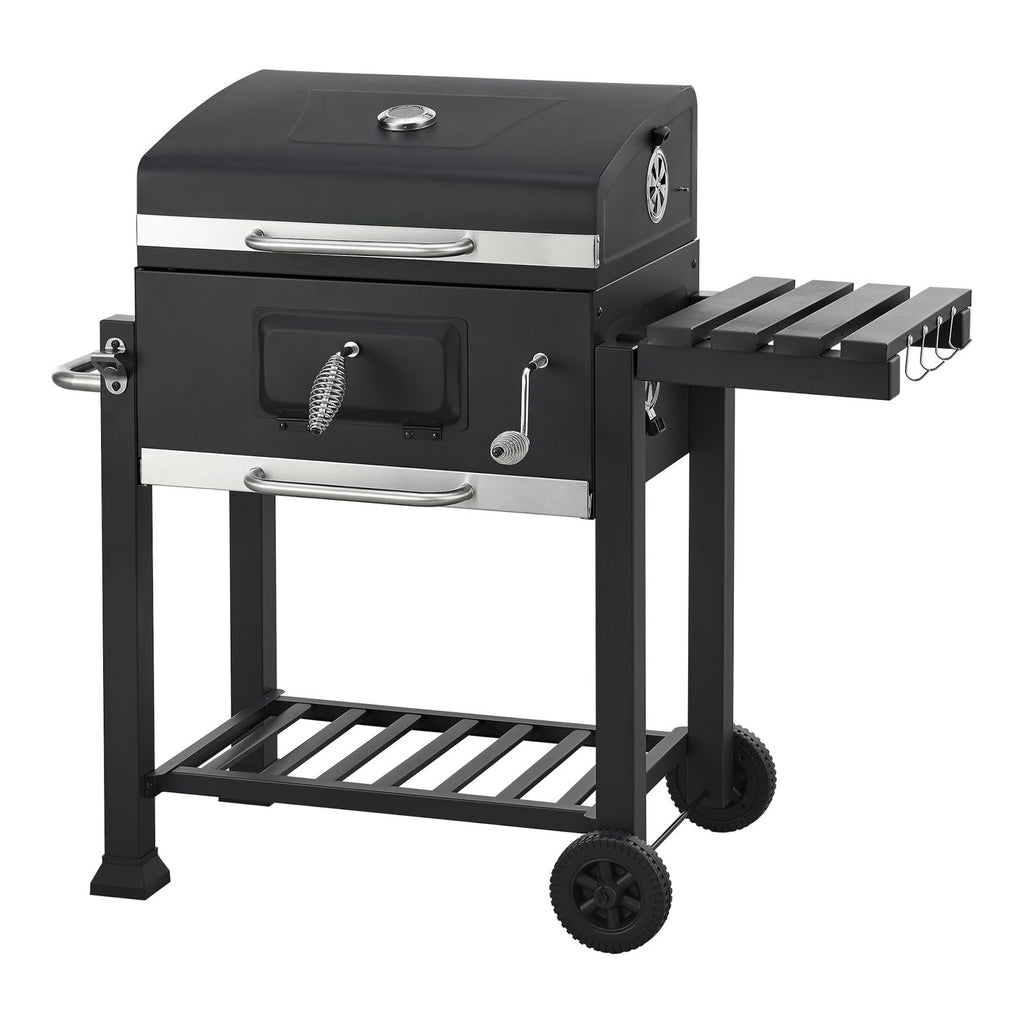 Barbacoa De Carbón Arnad Con 3 Estantes Acero 105x114x48cm - Negro [casa.pro]