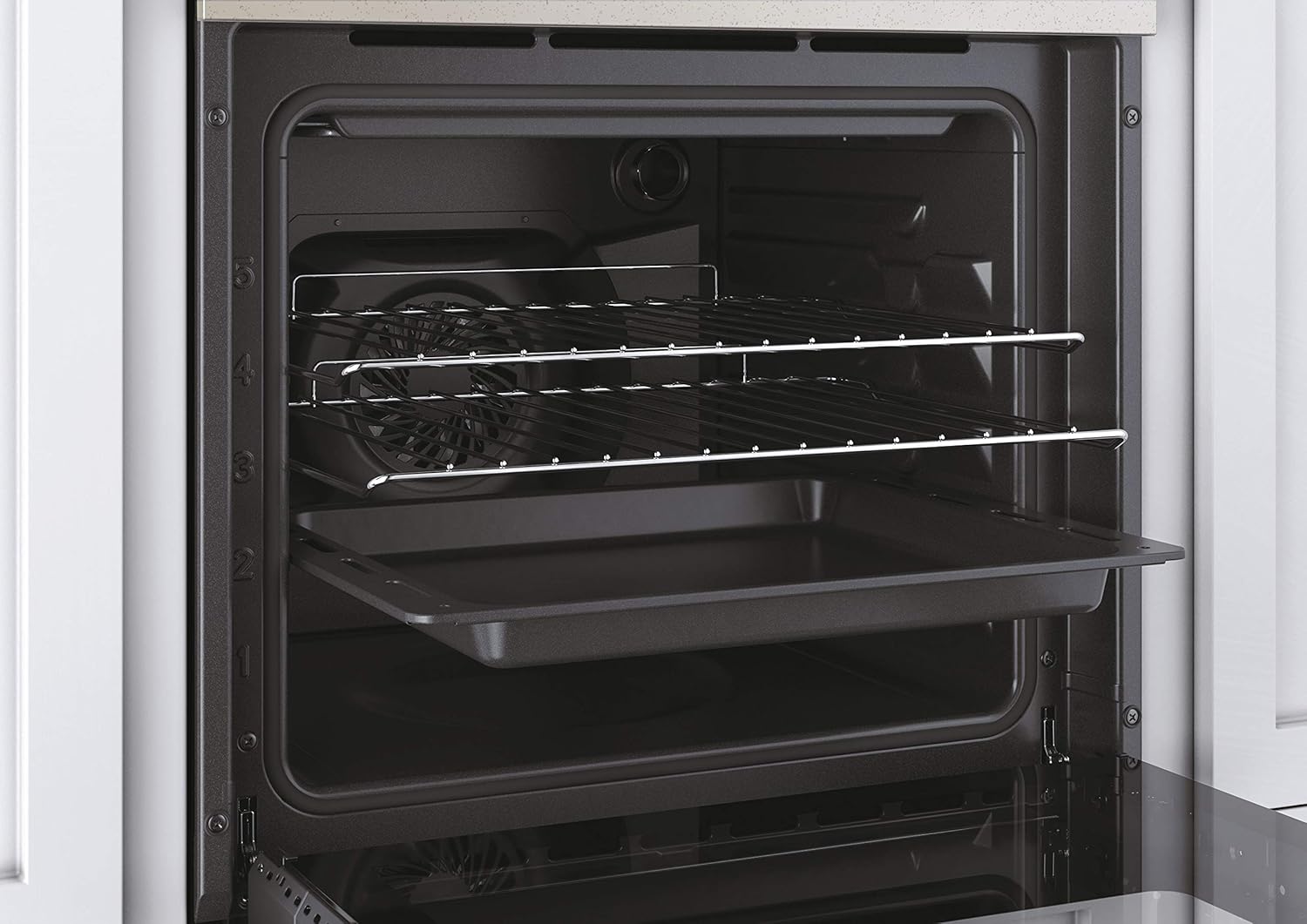 Candy FCC603NAV - Horno eléctrico empotrable, ventilado, capacidad 65 litros, multifunción y función pizza, 8 programas, 56,8 x 59,5 x 59,5 cm, estilo rústico, avena, clase A+