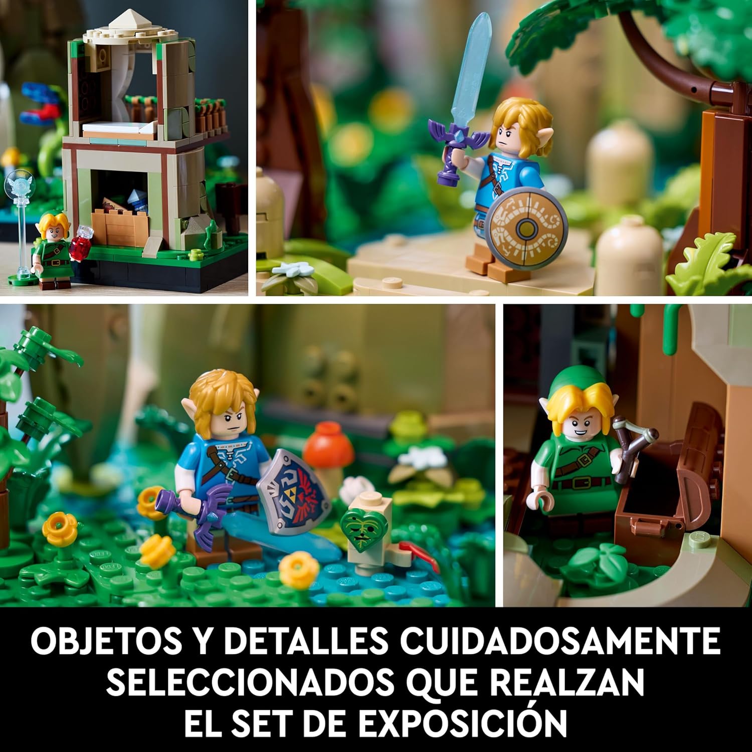 The Legend of Zelda Gran Árbol Deku “2 en 1”, Kit de Maquetas para Adultos con Zelda y 3 Minifiguras de Link, Regalo para Fans de los Videojuegos Ocarina of Time y Breath of The Wild 77092