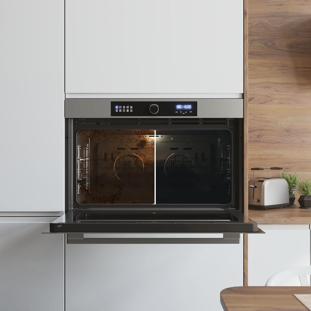 Cecotec Horno Integrable Multifunción Bolero Hexa AF319000 Inox A 3800W, 133L de Capacidad, 11 Funciones con Airfryer Master, Pizza Master, Steam Asisst, Steam EasyClean, 3D Cooking, Defrost