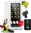 KLARSTEIN Vinoteca para Vinos de 44L Nevera Vino Una Zona, Botellas Vino, Proseco y Cervezas, Vinoteca Pequeña Puerta Cristal para Interior y Exterior, Nevera para Vinos Capacidad 15 Botellas