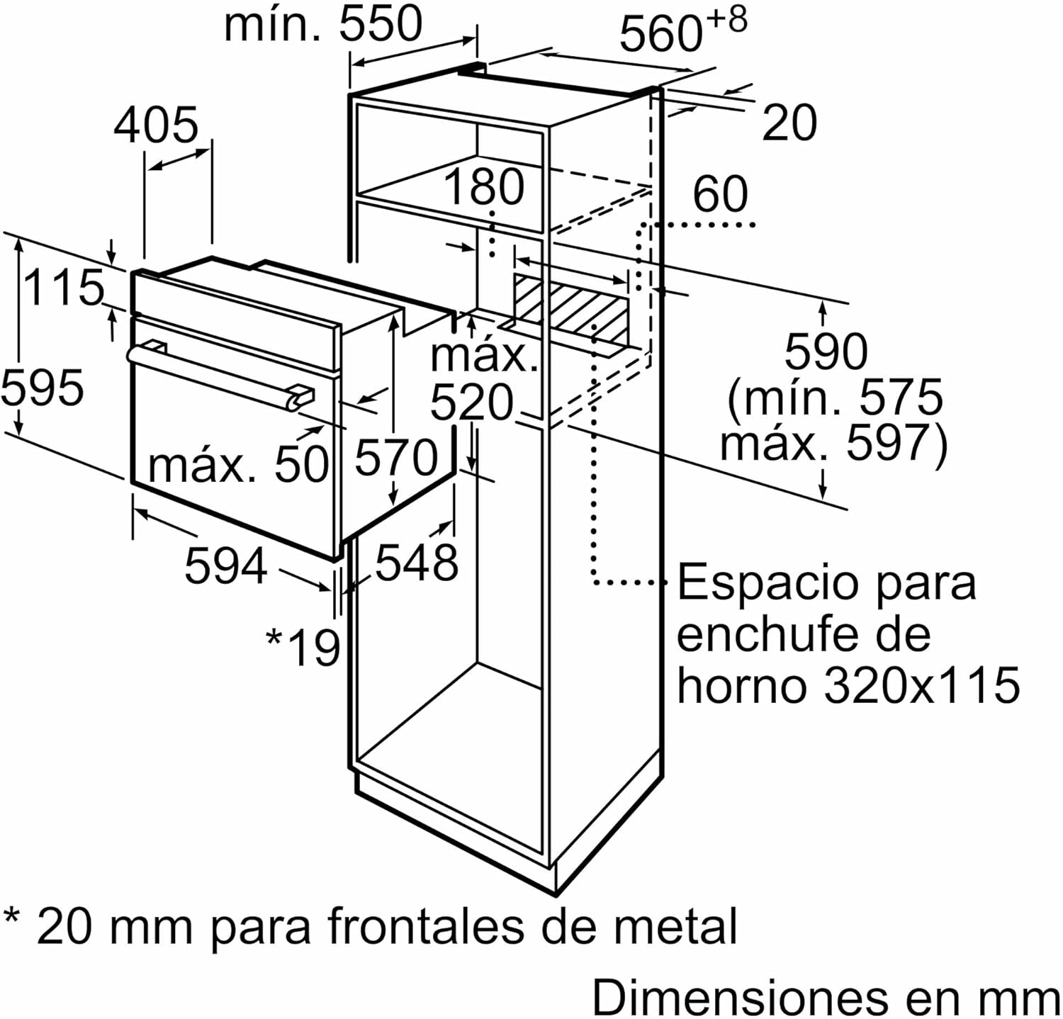 Balay - Horno, 60 cm, 5 funciones, control mecánico, negro, Acero inoxidable, 3HB1000X0