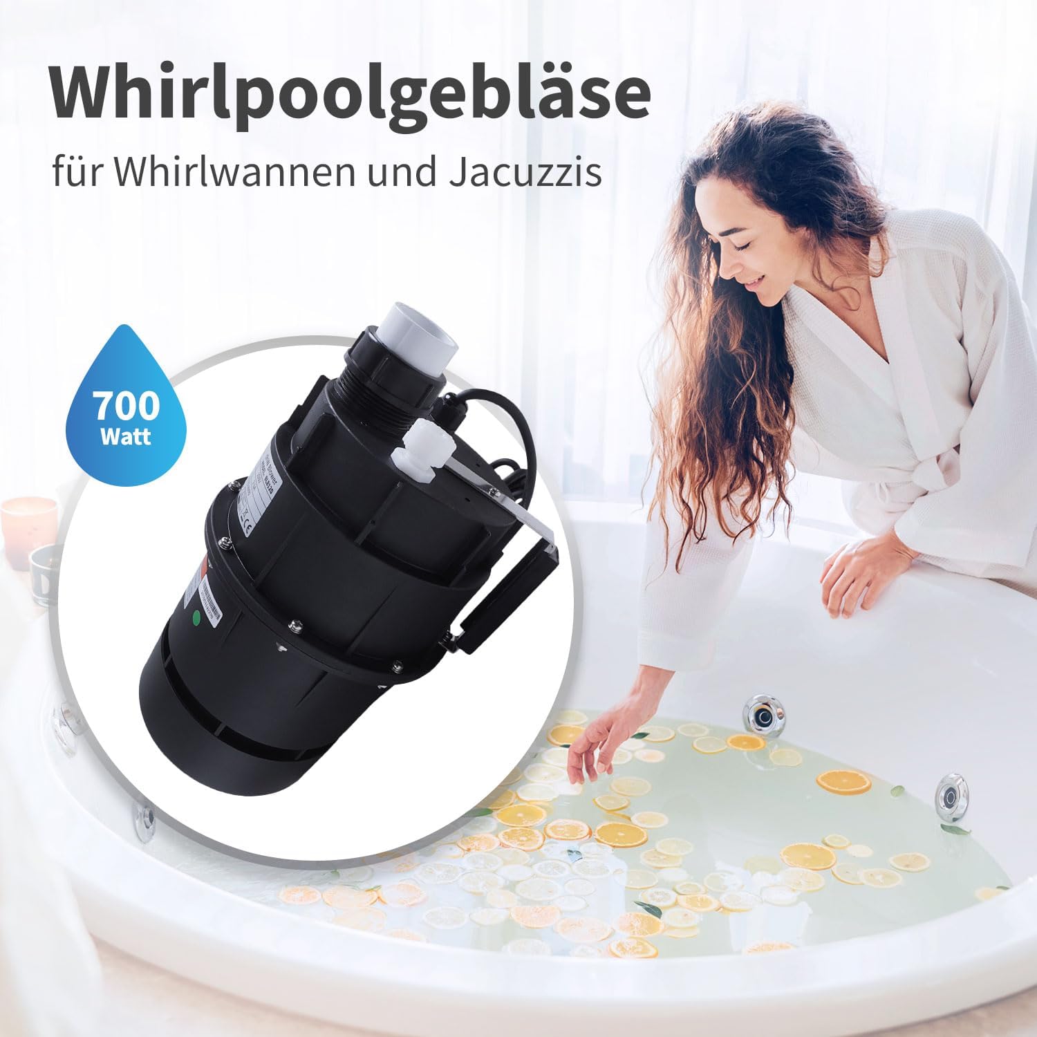 AQUADE Soplador de aire para jacuzzi, 700 W, 276 x 168 x 177 mm