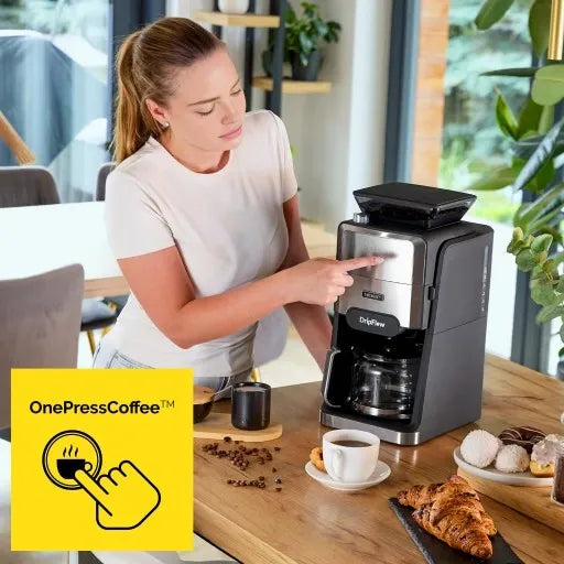 Ekspres przelewowy do kawy z Młynkiem żarnowym Yoer 1520W 1,5L +Programator