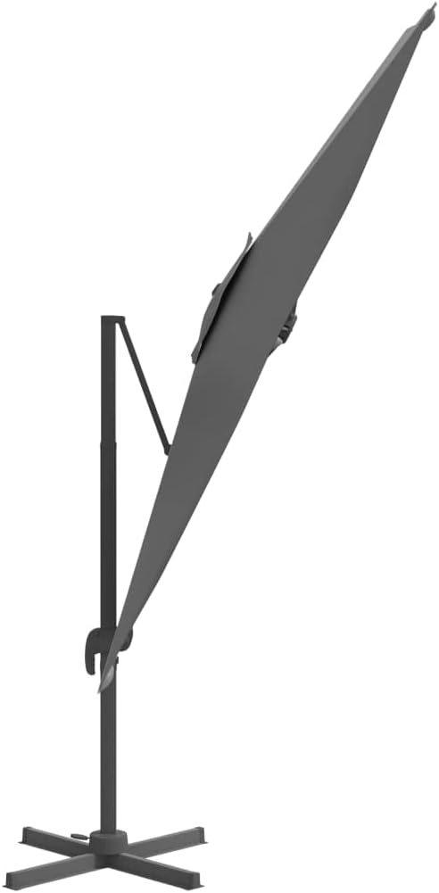 Paraguas voladizo LED antracita, 400 x 300 cm