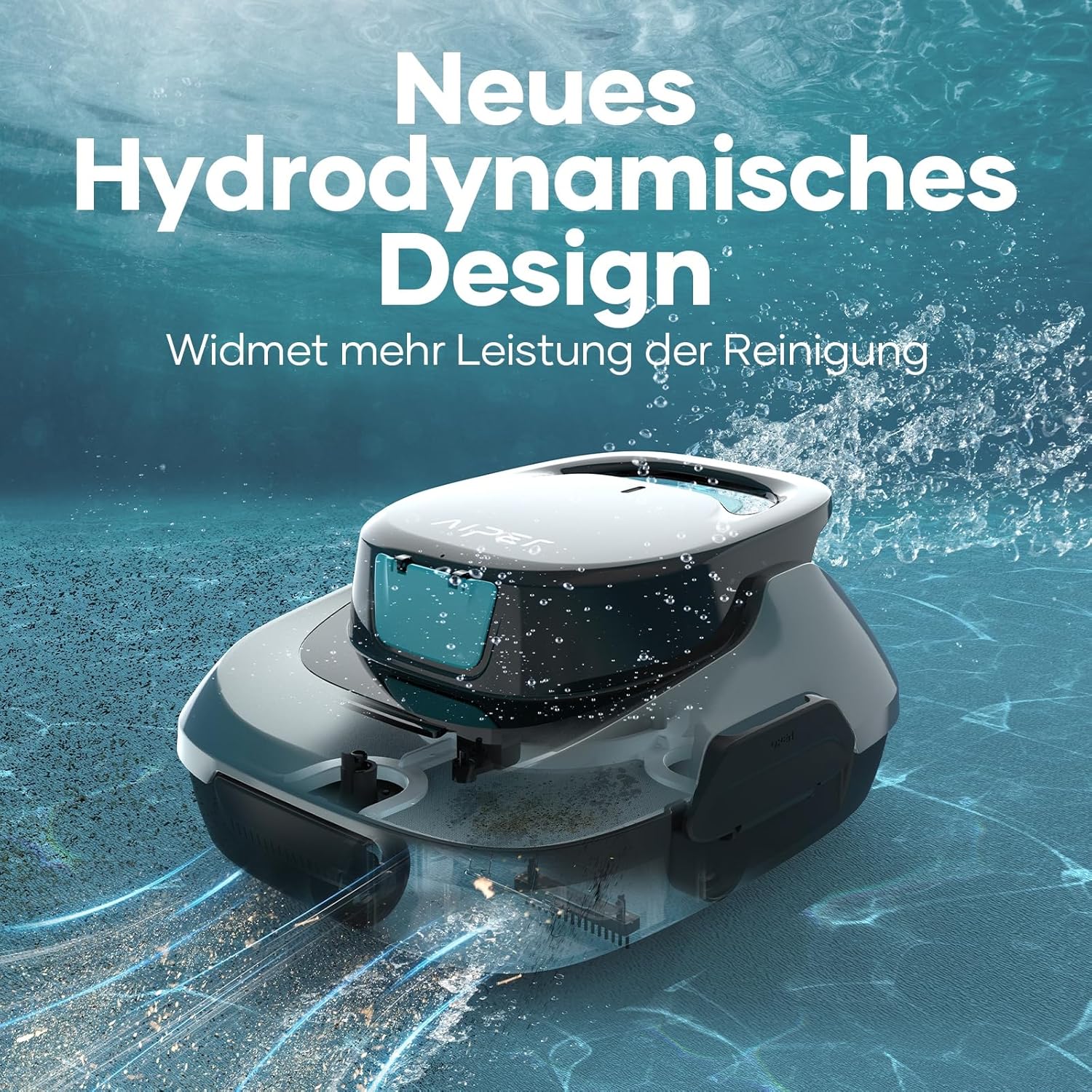 AIPER Robot de Piscina, Aspirador de Piscina inalámbrico a batería, Tiempo de Limpieza 90 Minutos, Limpieza automática con función de autoaparcamiento