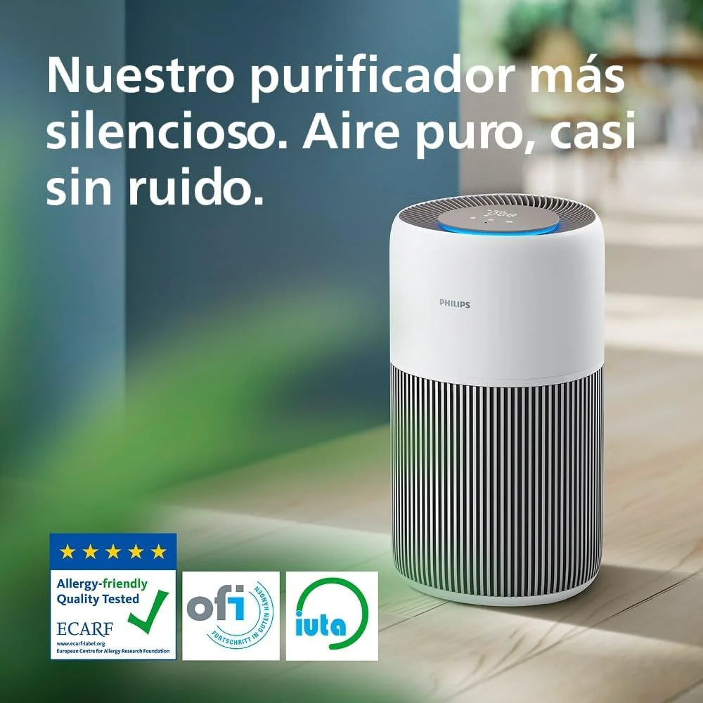 Philips Air Purifier Series 2200, HEPA NanoProtect + Active Carbon Filter, CADR 400m³/h for 104m², Allergy People, Ultra Quiet, Smart and Durable Filter (AC2210/10)