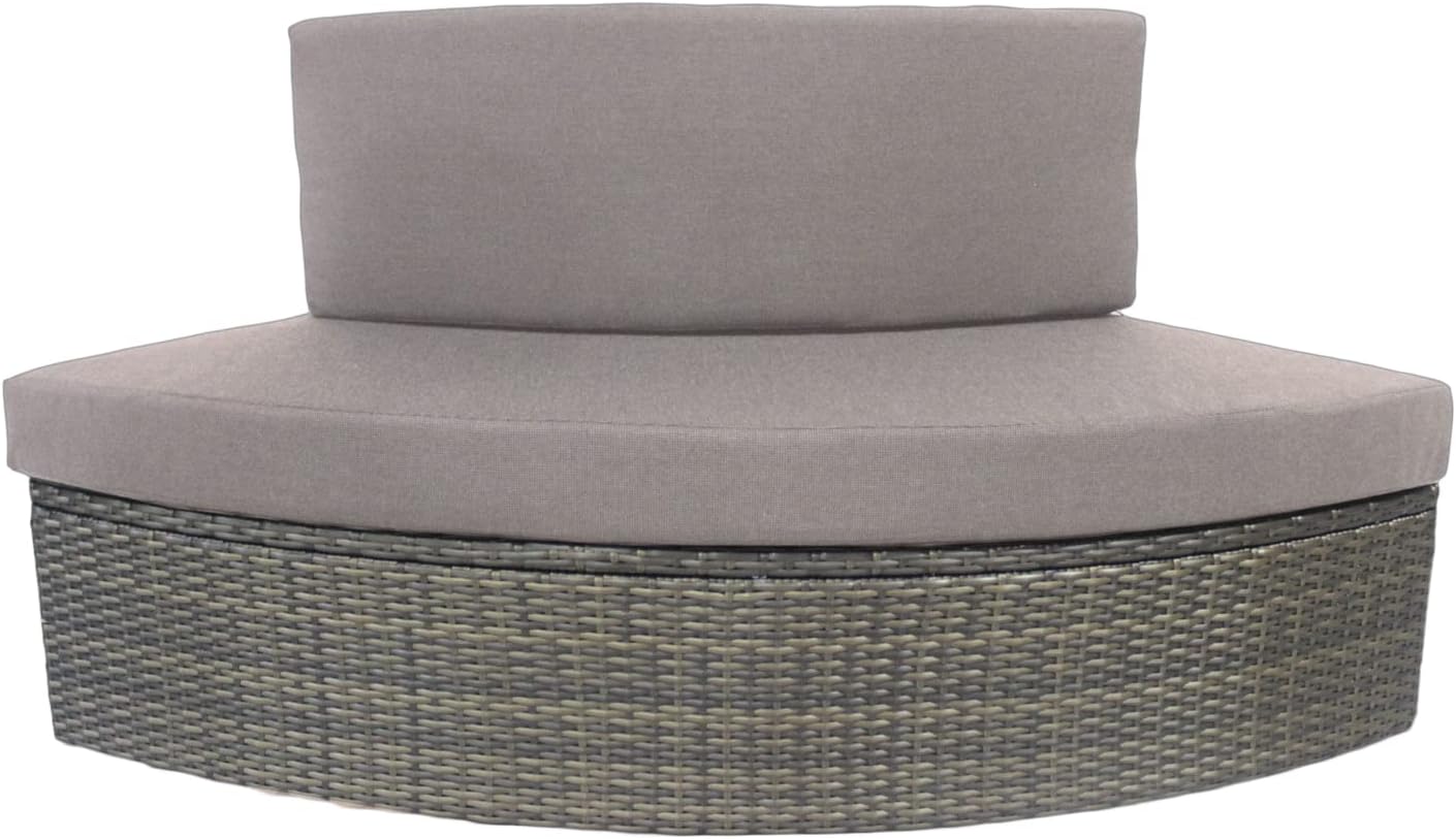 NETSPA Octopus 165 Mueble Semirrígido para SPA - 5 Módulos con Estante Doble, Tapa Bloque Motor, Estribo, Banco y Estante Bajo - PVC y Compuesto de Madera - Negro - SP-MOB165C-M5