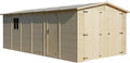 Garaje de Madera Natural - cobertizo en Pino/Abeto - A222x616x324 cm / 18 m² - Construcción Paneles - Taller de jardinería - Almacén de automóviles, cobertizo para Herramientas-TIMBELA M102