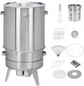Ahumador Barril Asador De Carne Material De Acero Inoxidable Asador De 360° Incluye Termómetro Y Recipiente para Cenizas 50 Cm De Diámetro Parrillero
