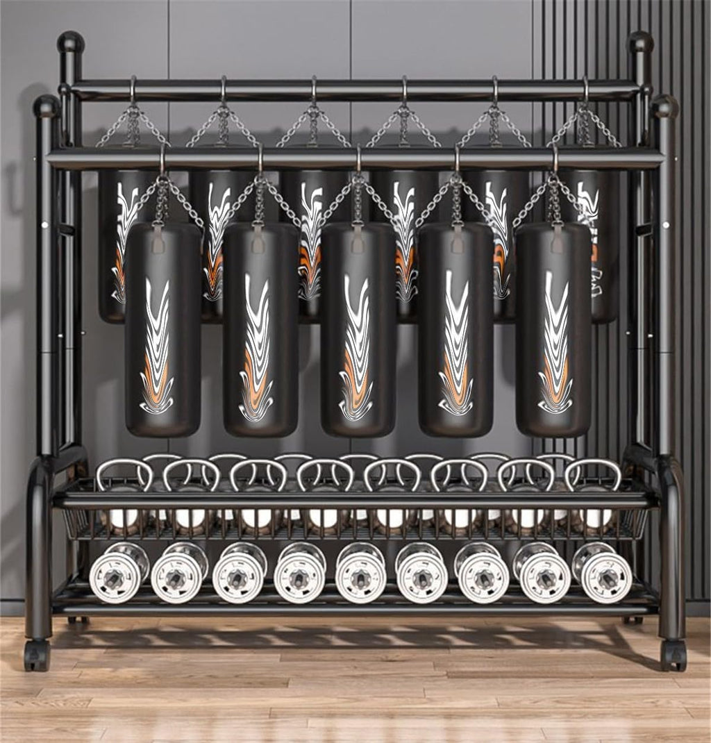 Perchero De Metal con Ruedas, Perchero de Acero Al Carbono con 2 Almacenamiento De Rack Y 2 Rieles De Ropa, Extraíble