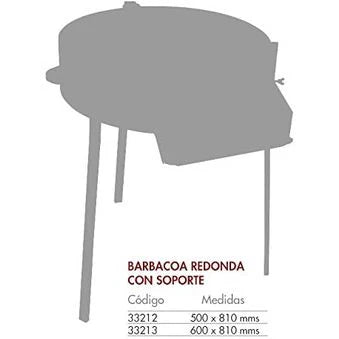 Flores Cortes - Barbacoa Redonda Con Soportes 600 Mm. Para Leña Y Carbón