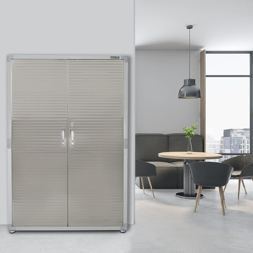 Seville Classics UHD16238 Mega armario , 121,9 x 60,9 x 182,9 cm, soporte de metal con revestimiento en polvo, gris
