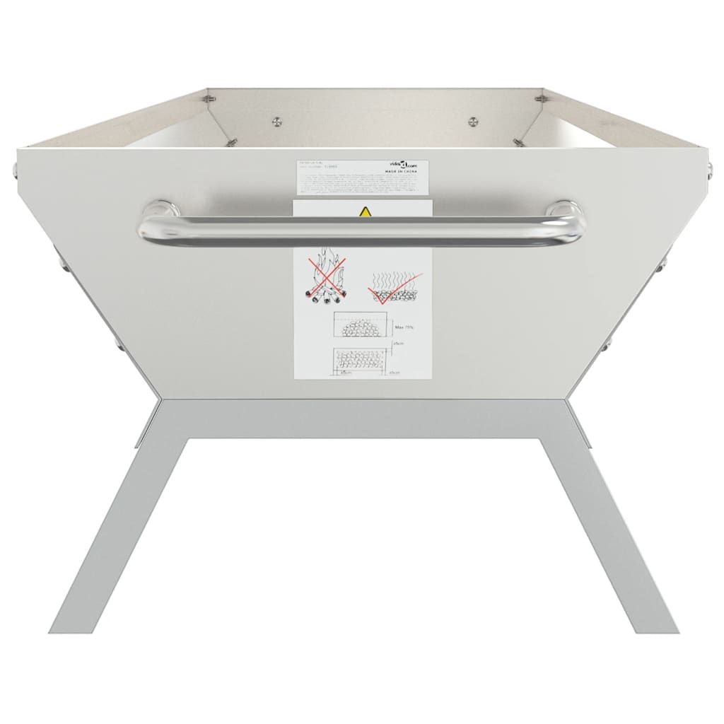 Bandeja Para Barbacoa Acero Inoxidable Plateado 118x42x30,5 Cm Vidaxl