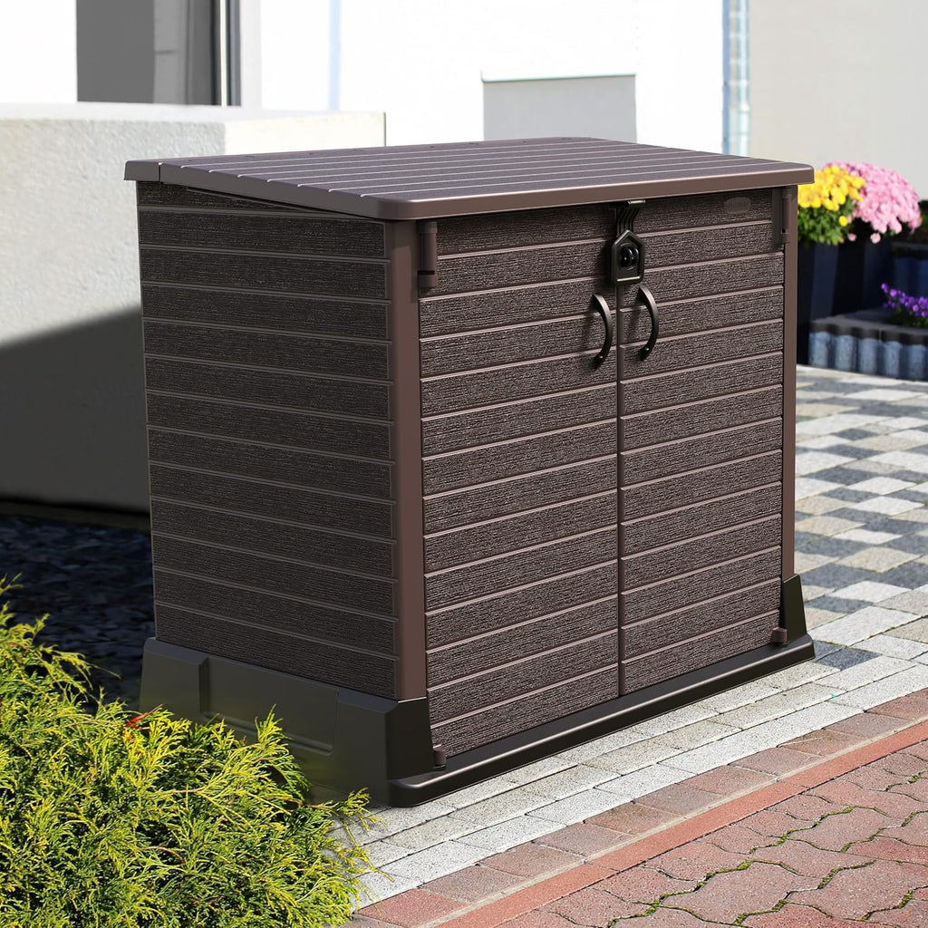 Duramax - Arcón cubre cubos exterior - 850 L - PVC - color marrón