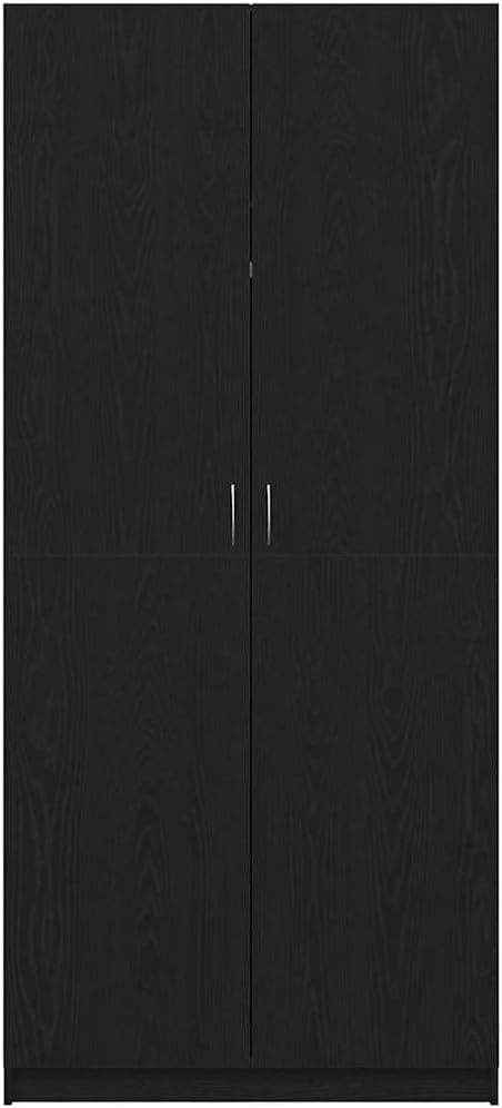 vidaXL Armario Roble Negro 90 x 52 x 200 cm Madera contrachapada, Almacenaje Moderno para Sala, Armario Rectangular, Organizador eficiente, solución Chic y ahorradora de Espacio