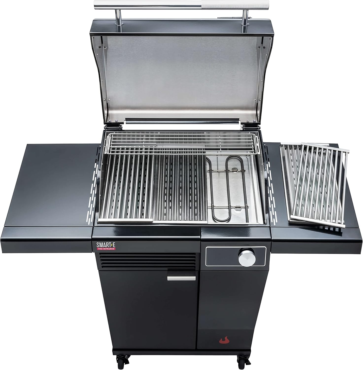 Char-Broil Barbacoa Eléctrico SMART-E - Barbacoa con E-POWER 90-370°C, control preciso de temperatura, función de limpieza - Óptimo para cocinar al aire libre, jardín y patio