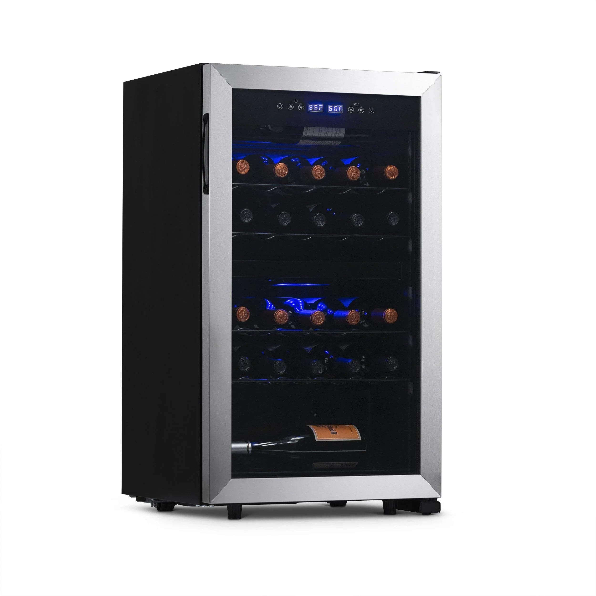 2026 Refrigerador de Vinos Independiente Newair® – 28 Botellas (48 cm), Doble Zona, Acero Inoxidable