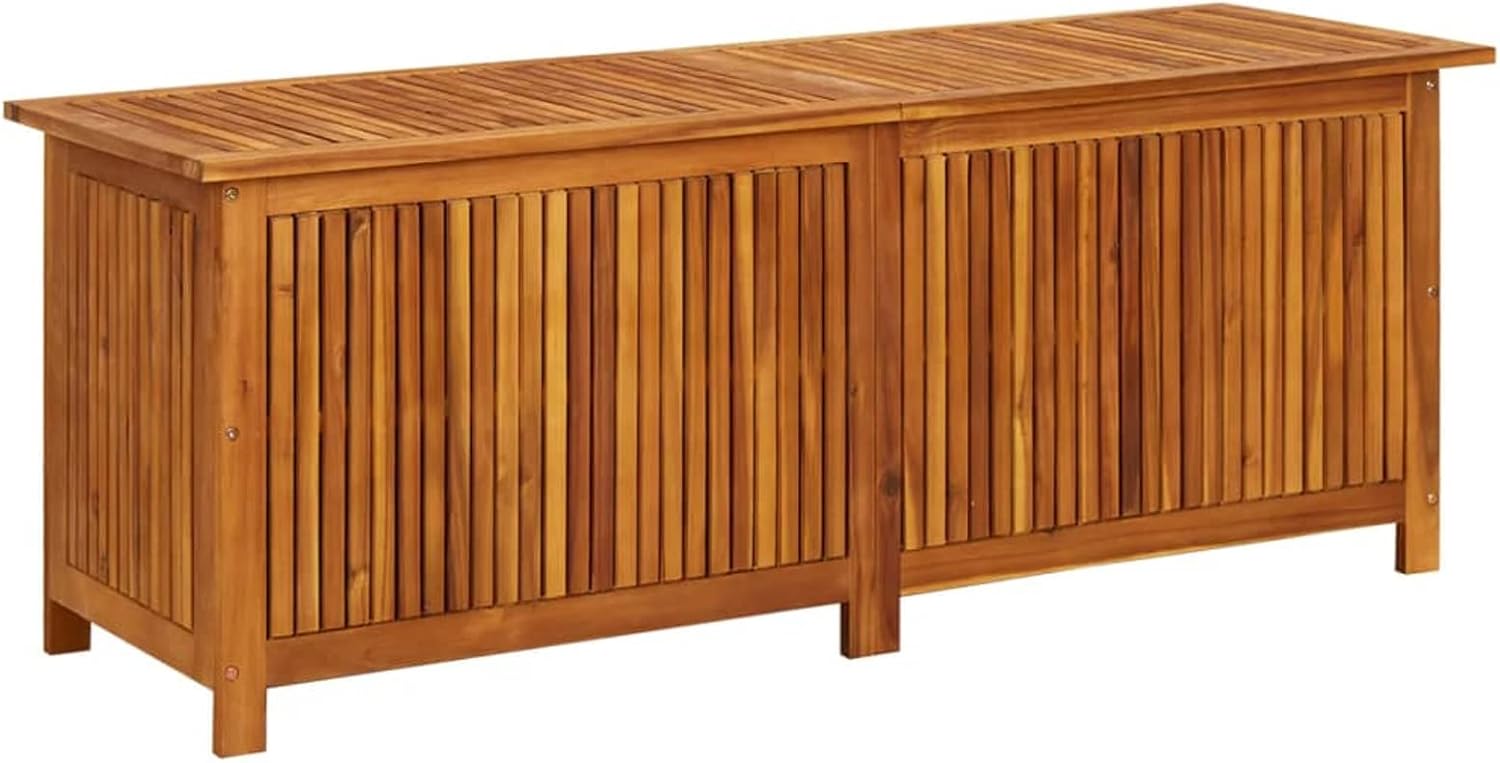ARKEM Caja de almacenaje de jardín Madera Maciza Acacia 150x50x58 cm Mueble Exterior almacenaje Armario Jardin Exterior Banco arcon Jardin Exterior