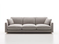 Sofá de tres plazas para salón 220 x 95 x 84 cm - gris perla - diseño contemporáneo de líneas bajas