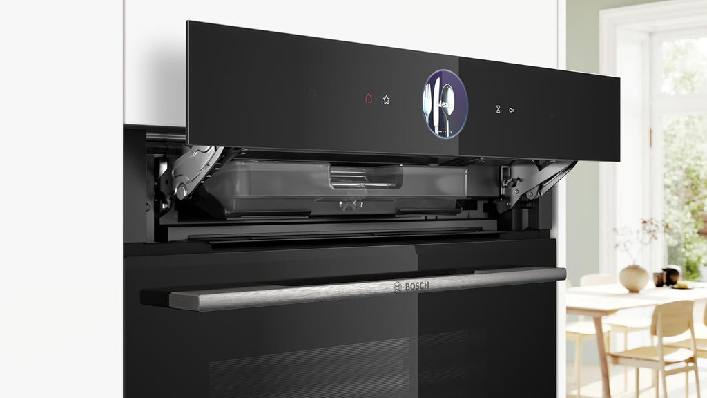 Bosch - Horno Multifunción con Vapor Añadido, 60 cm, Serie 8, Electrónica TFT TouchControl Plus, AirFry, Home Connect, Negro, HRG7361B1