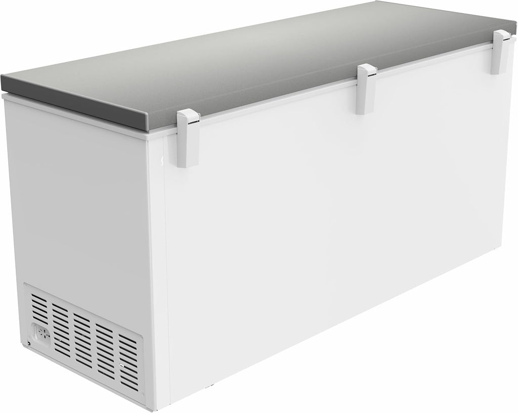 METRO Professional Congelador horizontal GHF2700S, 188 x 73,5 x 94,5 cm, 700 L, 125W, 3 cestas, iluminación LED, 6 ruedas, con cerradura, blanco/gris
