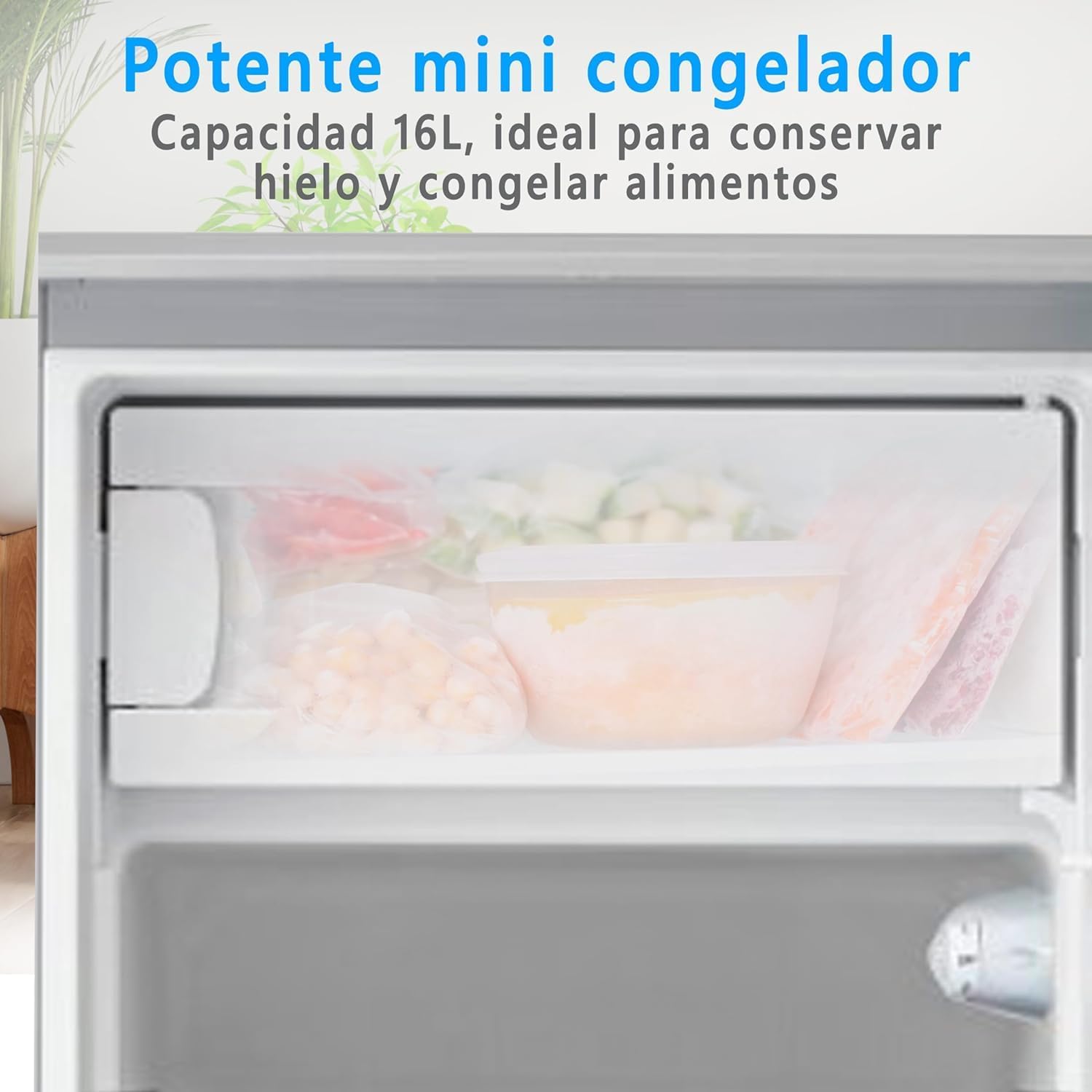 Midea Nevera pequeña 113L con Congelador - Mini frigorífico pequeño para la Habitación/Caravana/Camping - Mini Bar Bajo Consumo - Frigorifico Bajo Encimera Silencioso 39dB + Congelador -16º/-24º