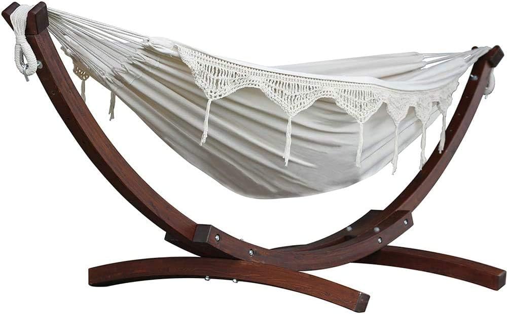 Vivere Hamak, Brązowy/Biały, 254 x 117 x 104 cm