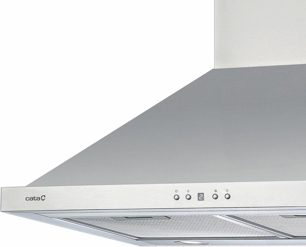 CATA Campana Extractora BETA PRO 7000 X Control Electrónico Temporizador 3 Niveles Extracción 1027 m3/h Nivel Sonoro 64 dB Motor A100 Consumo 380 W Iluminación Led Color Inox