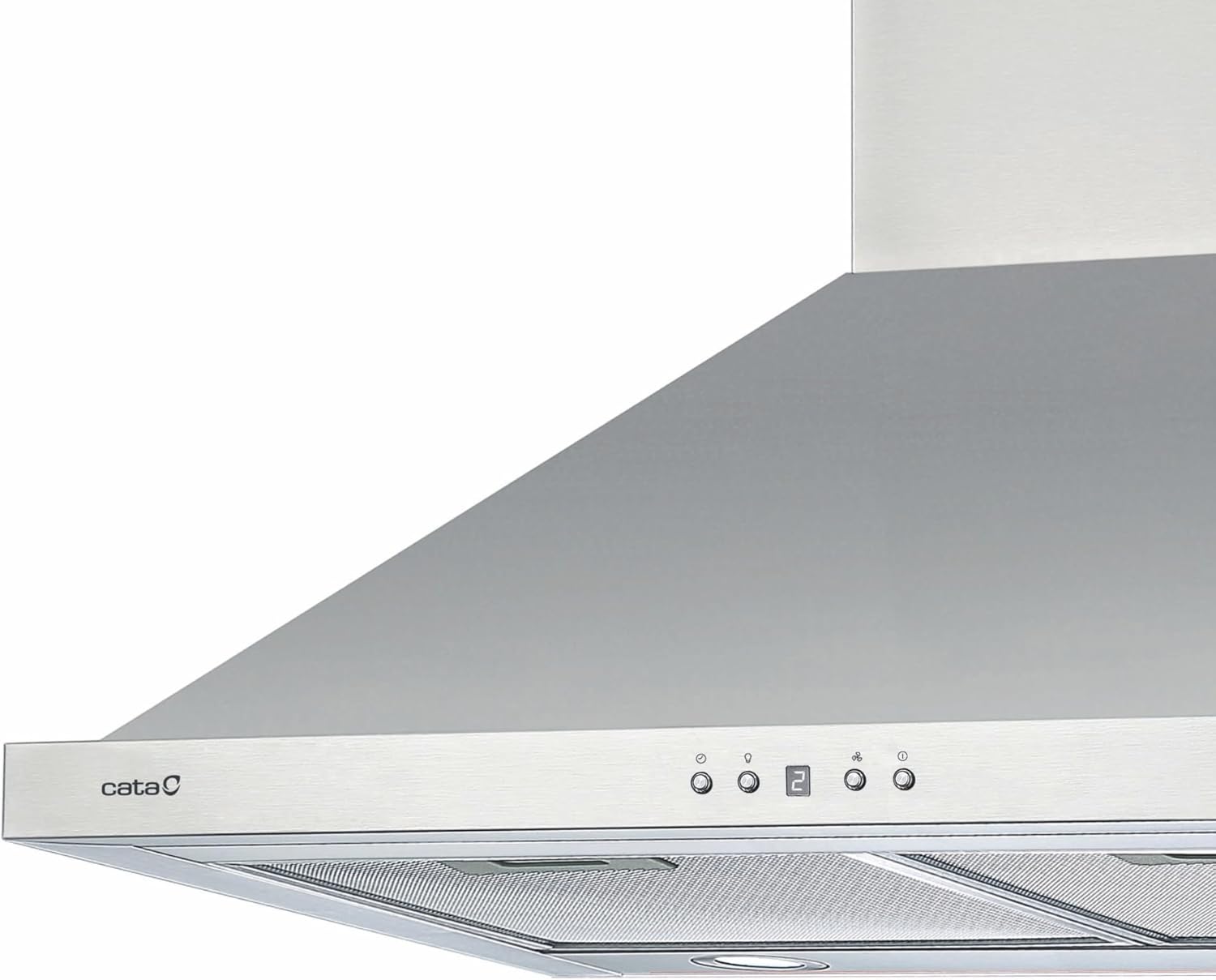 CATA Campana Extractora BETA PRO 7000 X Control Electrónico Temporizador 3 Niveles Extracción 1027 m3/h Nivel Sonoro 64 dB Motor A100 Consumo 380 W Iluminación Led Color Inox