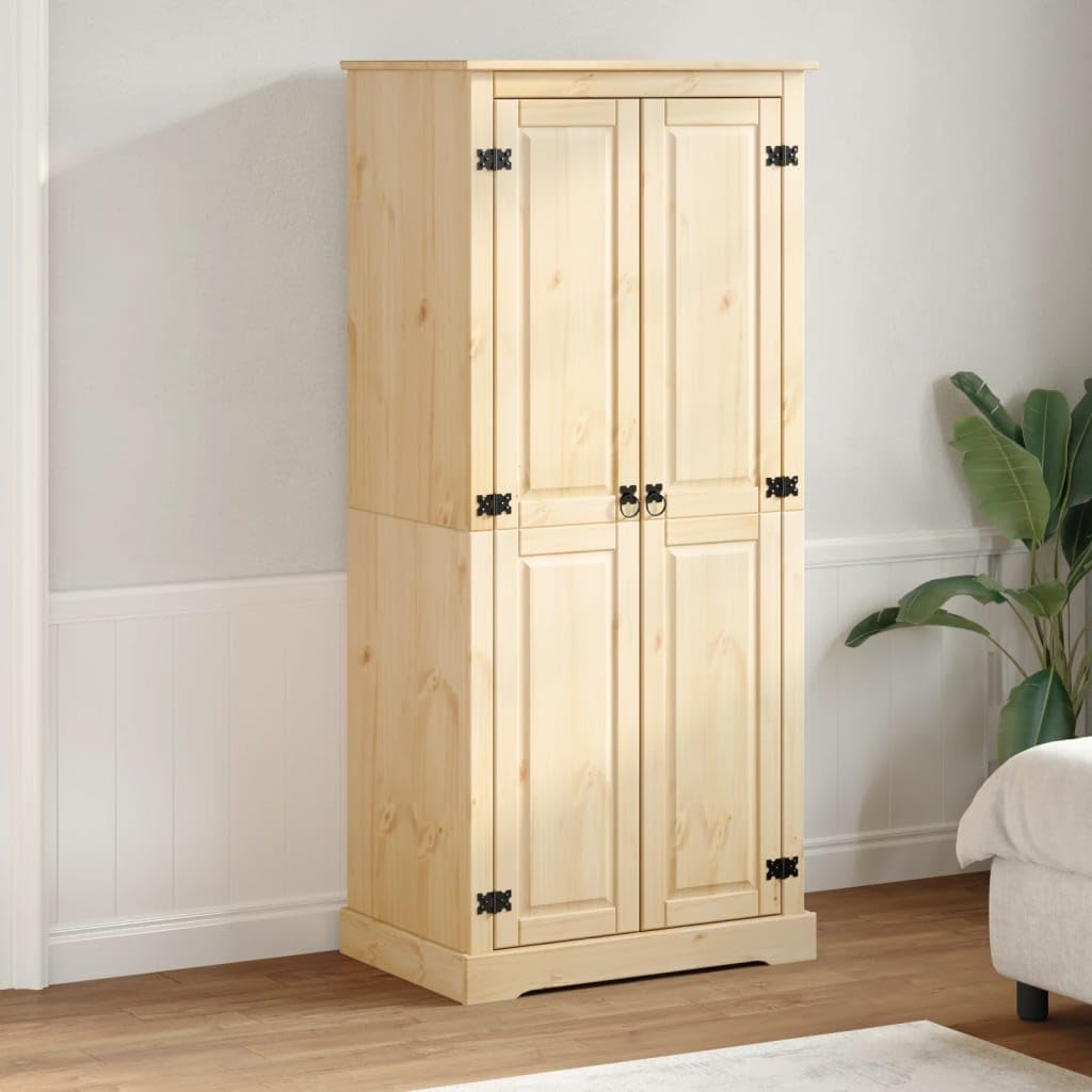 vidaXL Armario Corona Madera Maciza de Pino 76x50x170 cm, Armario ropero, Armario de Dormitorio, Armario Independiente, Armario de almacenaje