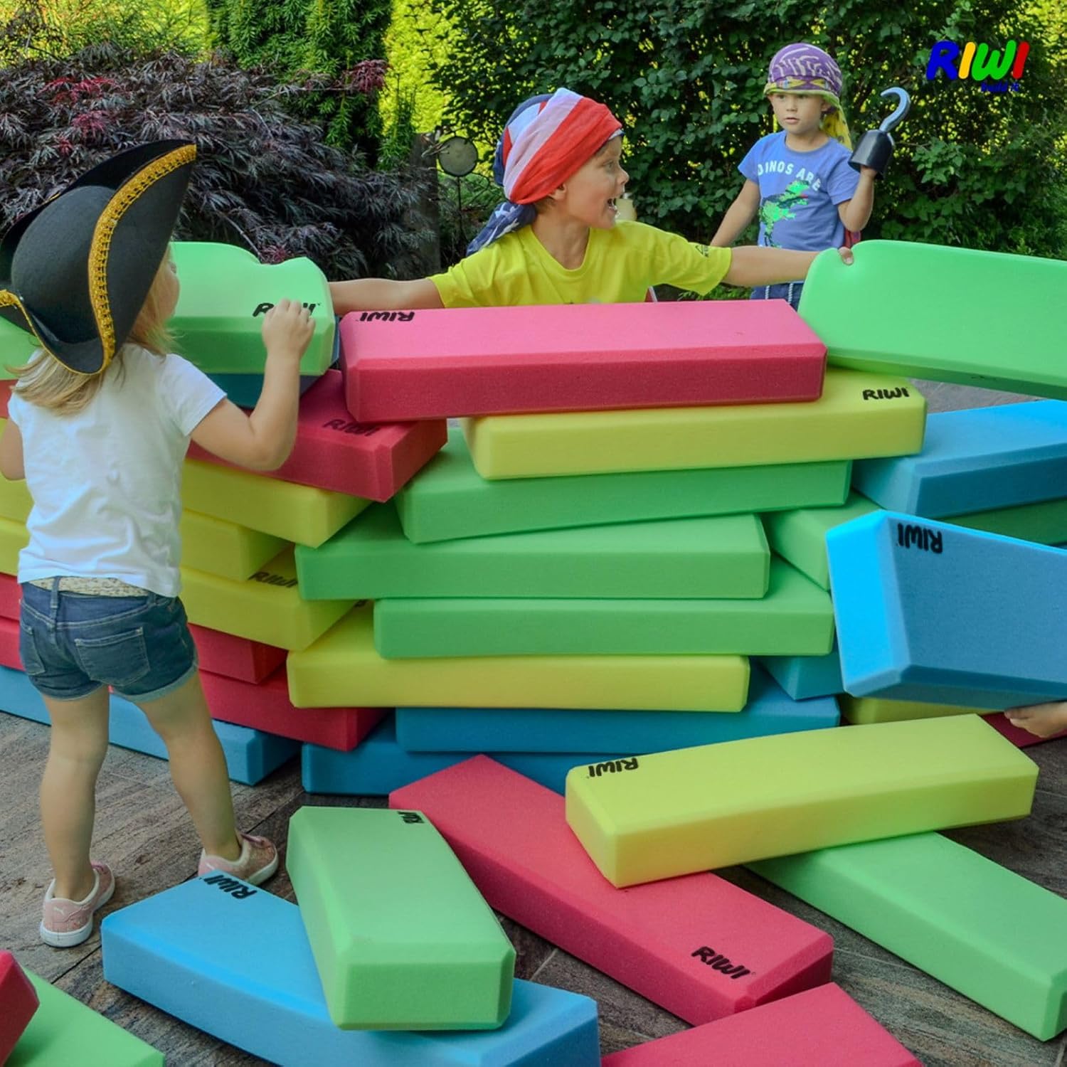RIWI 24 Bloques de Construcción de Espuma XXL | Grandes y Blandos | Certificación TÜV Austria | Calidad del Jardín de Infancia | Terapia Ocupacional