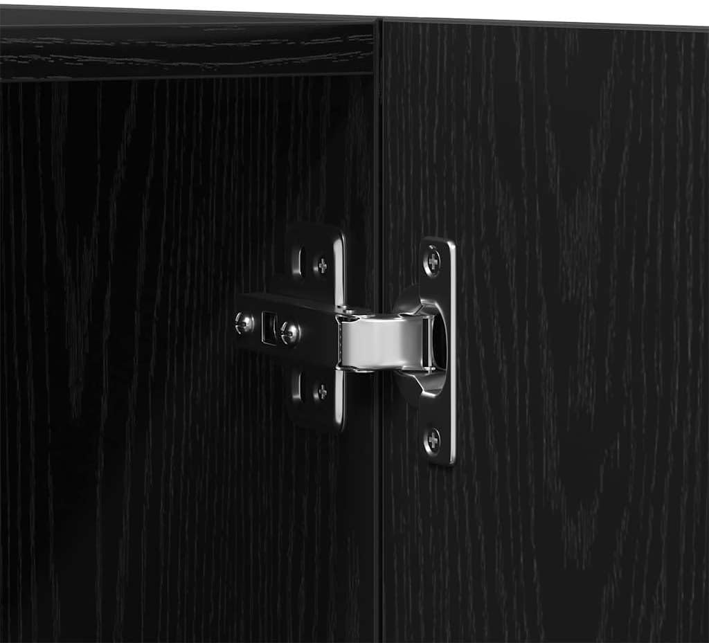 vidaXL Armario Roble Negro 90 x 52 x 200 cm Madera contrachapada, Almacenaje Moderno para Sala, Armario Rectangular, Organizador eficiente, solución Chic y ahorradora de Espacio