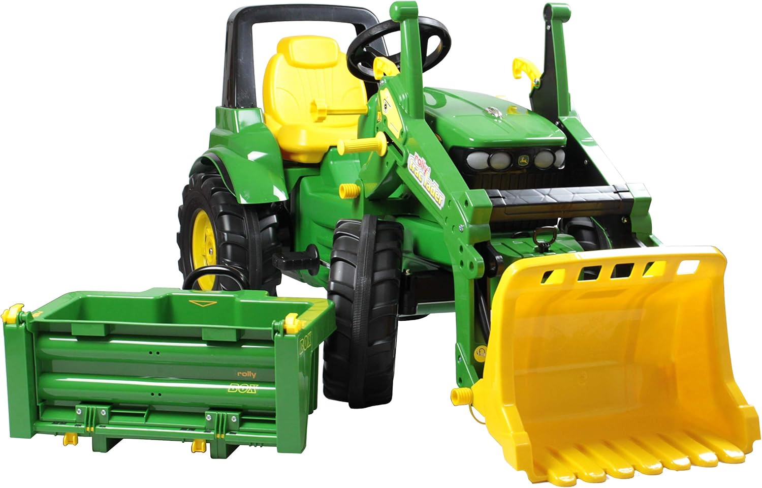 Rolly Toys 710379 John Deere 7930 - Tractor a Pedal, 3-8 años con Carga Frontal, Compartimento de Transporte