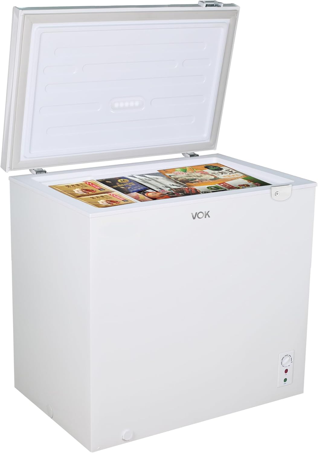 VOK Congelador Horizontal 194 L Ancho 81,8 cm - Función Dual, Congelación Rápida, Luz LED, Bloqueo de Seguridad, Autonomía de 23 h, Blanco