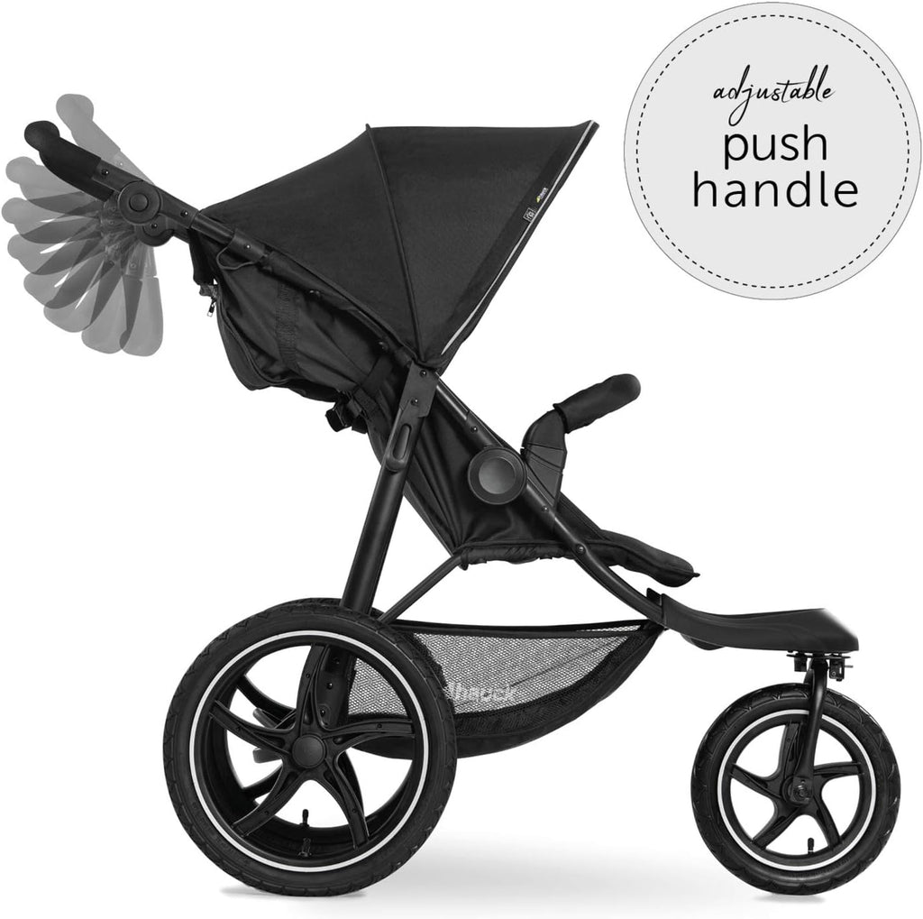 hauck Runner 2 Silla de Paseo Ligera hasta 22 Kilos - Carrito Bebé Reclinable desde el Nacimiento - Carro de 3 Ruedas Neumáticas Grandes - UV 50+ - Negro