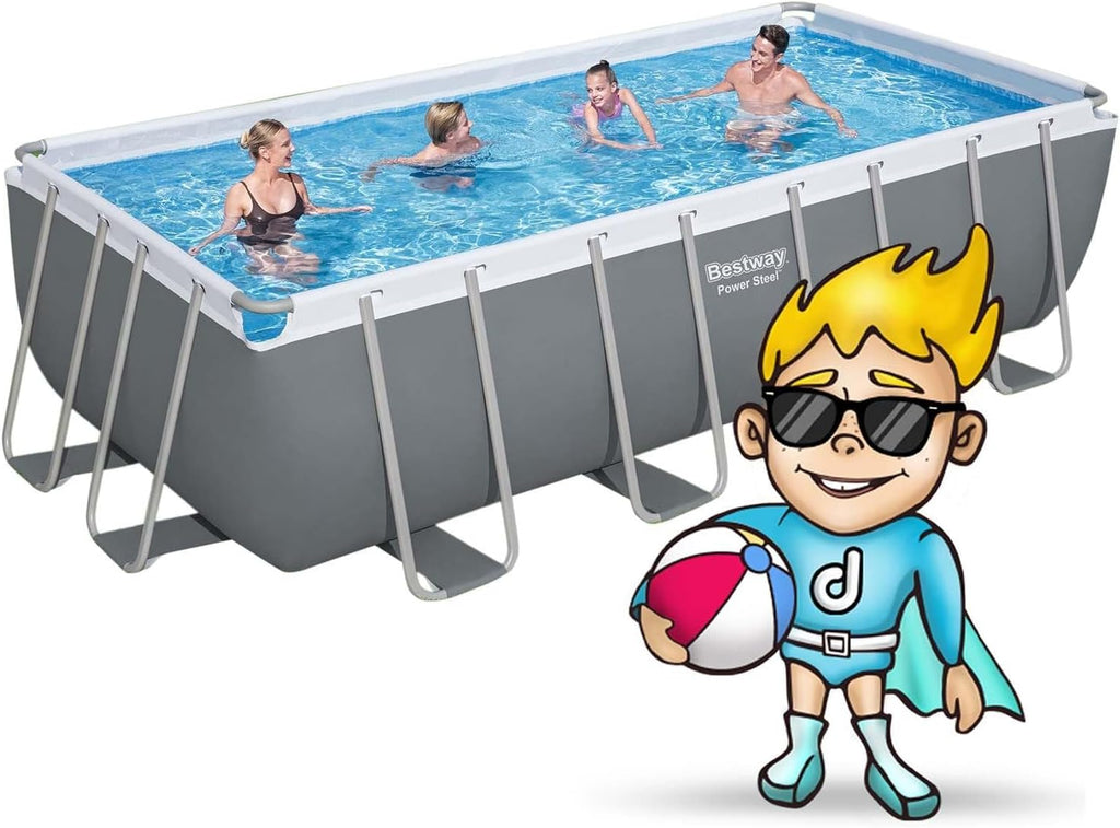 Bestway Juego de Piscina Rectangular de 16' x 8' x 48"/4.88 m x 2.44 m x 1.22 m